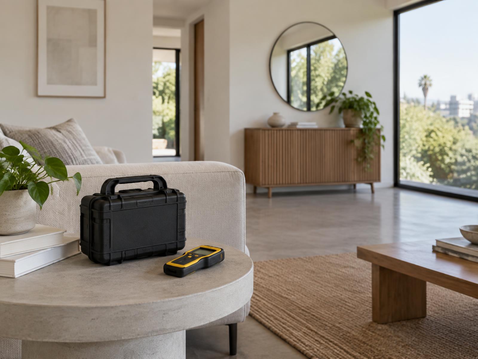 Illustrative interior with inspection equipment